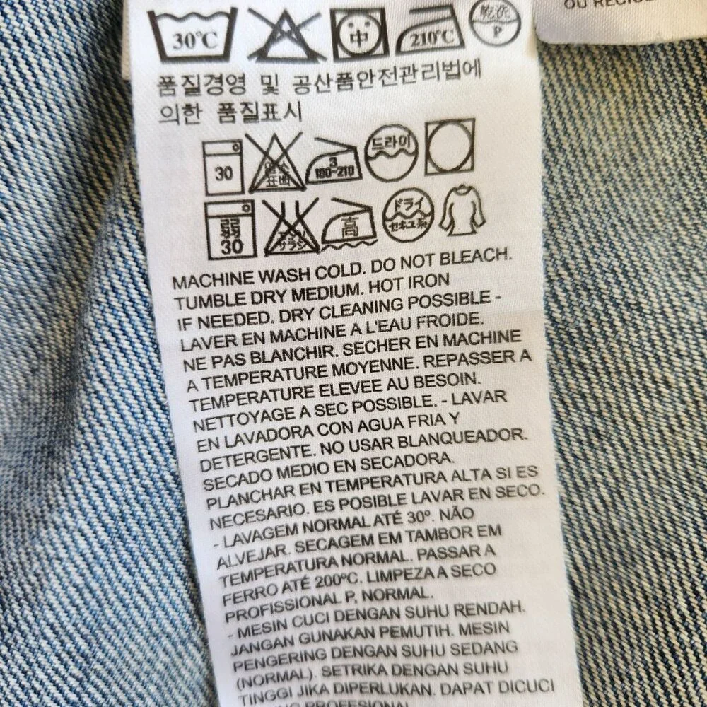 Retro Levi's Strauss Blue Denim Jacket CA00342 Trucker Casual Unisex Large - Picture 7 of 15